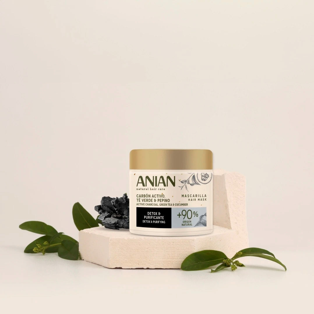ANIAN - HAIR MASK ACTIVE CHARCOAL, GREEN TEA & CUCUMBER 350 ML